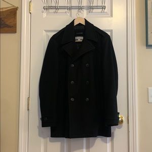 Calvin Klein Black Double Breasted Peacoat -Medium